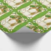 ST.PATRICK'S DAG GROENE SCHAMROKKEN EN TRINITY CADEAUPAPIER (Hoek)