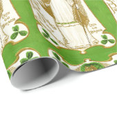 ST.PATRICK'S DAG GROENE SCHAMROKKEN EN TRINITY CADEAUPAPIER (Rol Hoek)