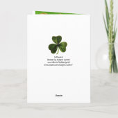 ST.PATRICK'S DAG GROENE SCHAMROKKEN EN TRINITY KAART (Achterkant)