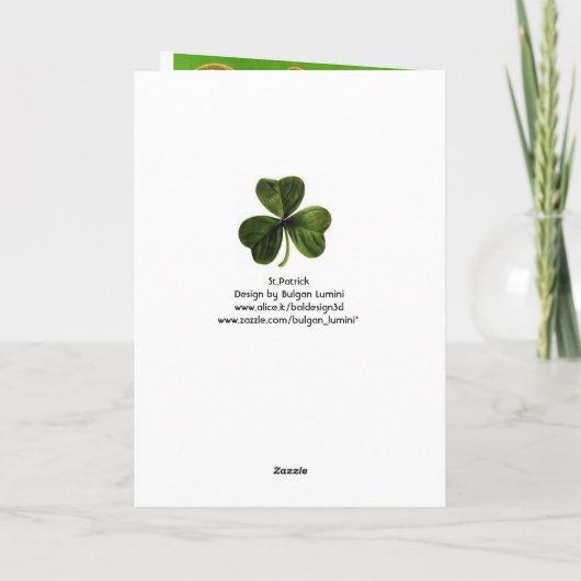 ST.PATRICK'S DAG GROENE SCHAMROKKEN EN TRINITY KAART (Achterkant)