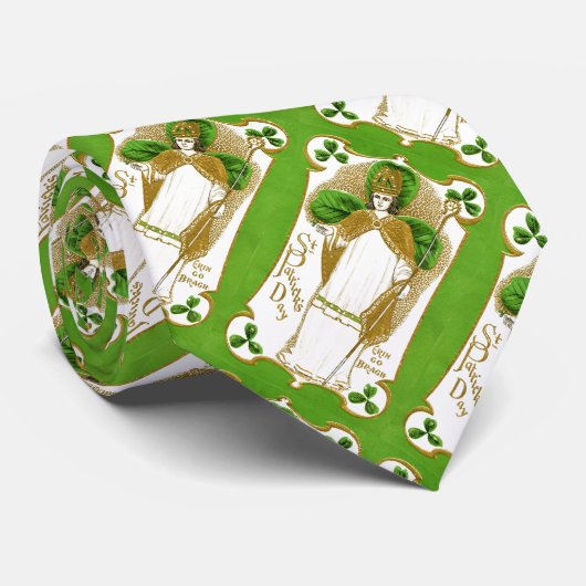 ST.PATRICK'S DAG GROENE SCHAMROKKEN EN TRINITY STROPDAS (Opgerold)