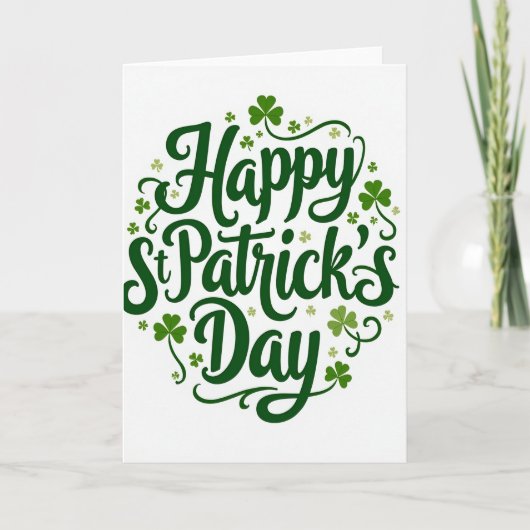St. Patricks Dag Groene Script Kaart (Voorkant)
