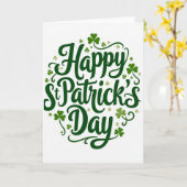 St. Patricks Dag Groene Script Kaart (Gele Bloem)
