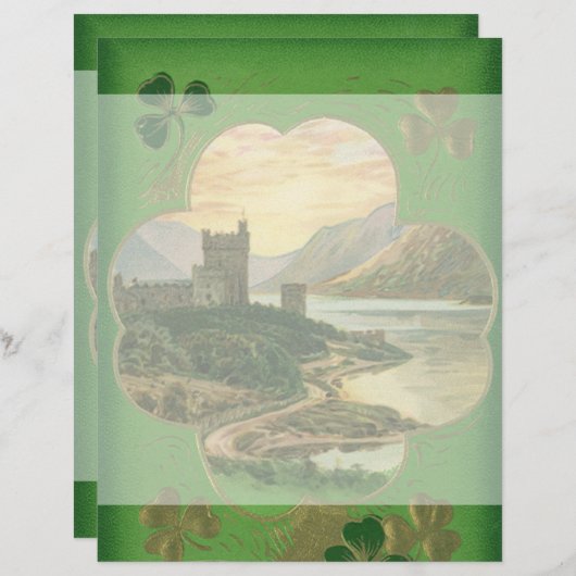 St. Patricks Dag Groeten Shamrock Castle (Voorkant / Achterkant)