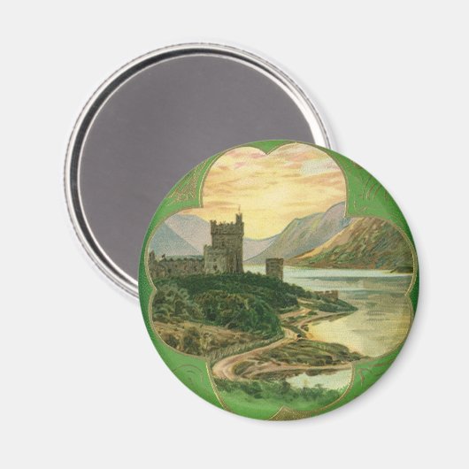  St. Patricks Dag Groeten Shamrock Castle Magneet (Voorkant / Achterkant)