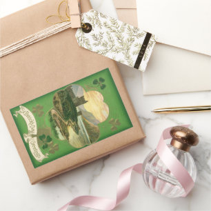  St. Patricks Dag Groeten Shamrock Castle Rechthoekige Sticker