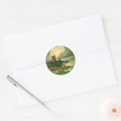  St. Patricks Dag Groeten Shamrock Castle Ronde Sticker (Envelop)