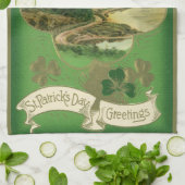St. Patricks Dag Groeten Shamrock Castle Theedoek (Gevouwen)