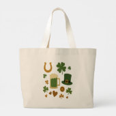 St. Patrick's Dag Grote Tote Bag (Achterkant)