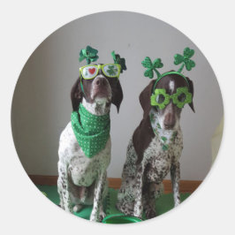 St Patricks Dag Honden Party Ronde Sticker