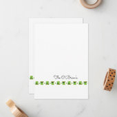 St. Patrick's Dag Ierse Familienaam Groene Groet Notitiekaartje (Voorkant / Achterkant in situ)