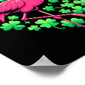 St Patricks Dag Ierse Flamingo Poster (Hoek)