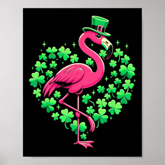 St Patricks Dag Ierse Flamingo Poster (Voorkant)