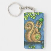 ST. PATRICK'S DAG IERSE LEPRECHAUN Eekhoorn, Geluk Sleutelhanger (Voorkant)