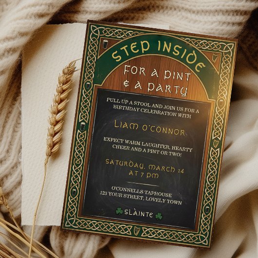 St. Patrick's Dag Ierse Viering Verjaardagsfeestje Kaart