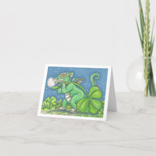 ST. PATRICK'S DAG IRISH DRAGON NOTE KAART Blank