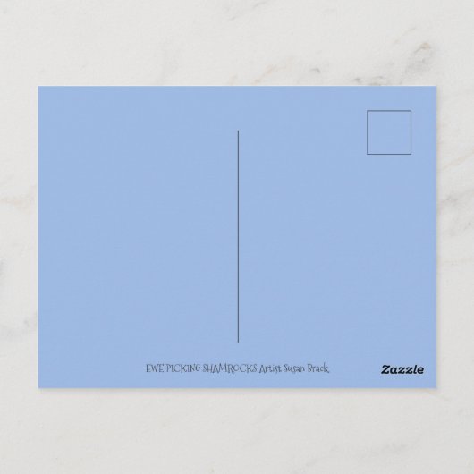 ST. PATRICK'S DAG IRISH EWE, SHEEP & SHAMROCKS BRIEFKAART (Achterkant)