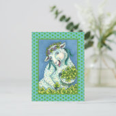 ST. PATRICK'S DAG IRISH EWE, SHEEP & SHAMROCKS BRIEFKAART (Staand voorkant)