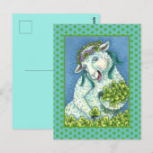 ST. PATRICK'S DAG IRISH EWE, SHEEP & SHAMROCKS BRIEFKAART (Voorkant / Achterkant)