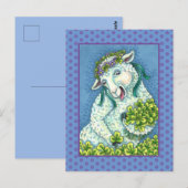 ST. PATRICK'S DAG IRISH EWE, SHEEP & SHAMROCKS BRIEFKAART (Voorkant / Achterkant)