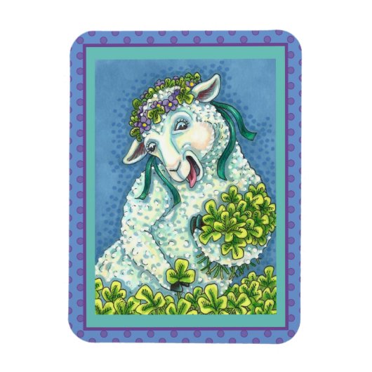 ST. PATRICK'S DAG IRISH EWE, SHEEP & SHAMROCKS MAGNEET (Verticaal)