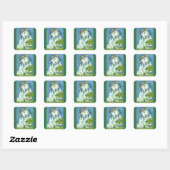 ST. PATRICK'S DAG IRISH EWE, SHEEP & SHAMROCKS VIERKANTE STICKER (Vel)