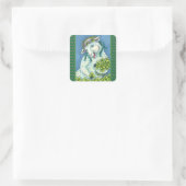 ST. PATRICK'S DAG IRISH EWE, SHEEP & SHAMROCKS VIERKANTE STICKER (Tas)