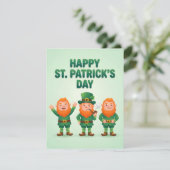 St. Patrick's Dag Kaart voor Kinderen Leprechaun (Staand voorkant)