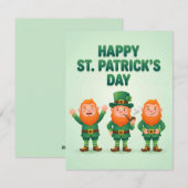 St. Patrick's Dag Kaart voor Kinderen Leprechaun (Voorkant / Achterkant)