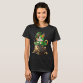 St Patricks Dag Kat Leprechaun Hoed Pot met Goud S T-shirt (Voorkant volledig)