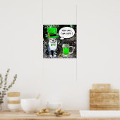 ST. PATRICK'S DAG KAT MET GROENE IERSE BIER POSTER (Keuken)