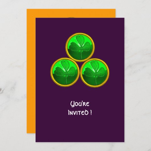 ST. PATRICK'S DAG KLAVER DRIEVULDIGHEID KAART (Voorkant / Achterkant)