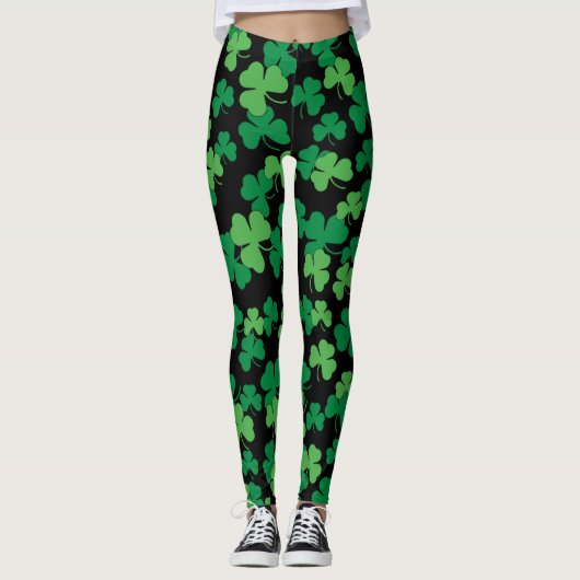 St. Patricks dag klaver patroon Leggings (Voorkant)