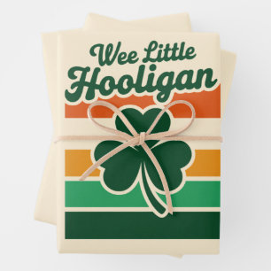 St. Patrick's Dag Kleine Schattige Herrieschopper  Inpakpapier Vel