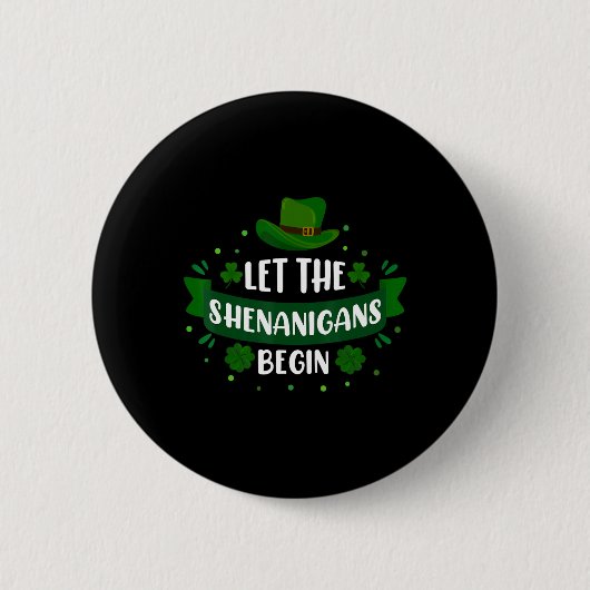 St. Patrick's Dag Laat De Schelmenstreken Beginnen Ronde Button 5,7 Cm (Voorkant)