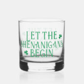 St. Patrick's Dag Laat De Schelmenstreken Beginnen Whisky Glas (Voorkant)
