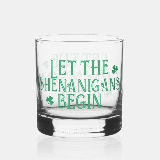 St. Patrick's Dag Laat De Schelmenstreken Beginnen Whisky Glas (Achterkant)