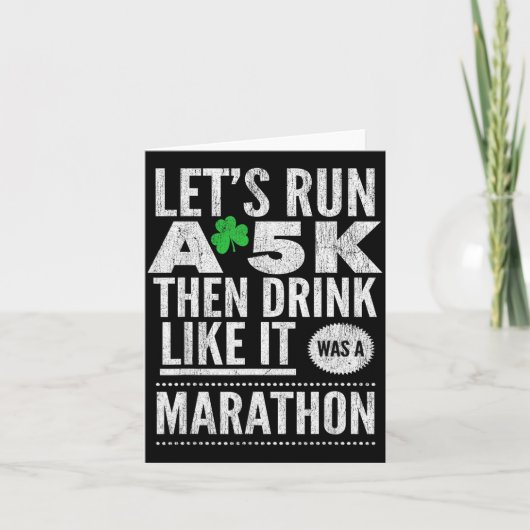 St. Patrick's Dag Laten we een 5 km lopen en dan d Kaart (Voorkant)
