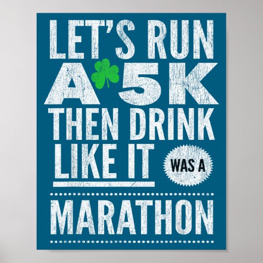 St. Patrick's Dag Laten we een 5 km lopen en dan d Poster (Voorkant)