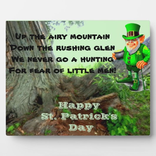 ST. PATRICK'S DAG LEPRECHAUN POEM FOTOPLAAT (Voorkant)
