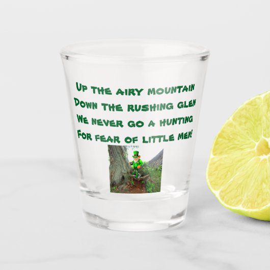 ST. PATRICK'S DAG LEPRECHAUN RHYME shot glass Glas (Voorkant)
