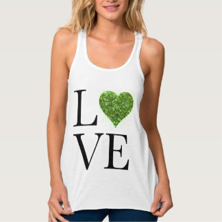 St. Patrick's dag | Liefde | groen glinsterend har Tanktop