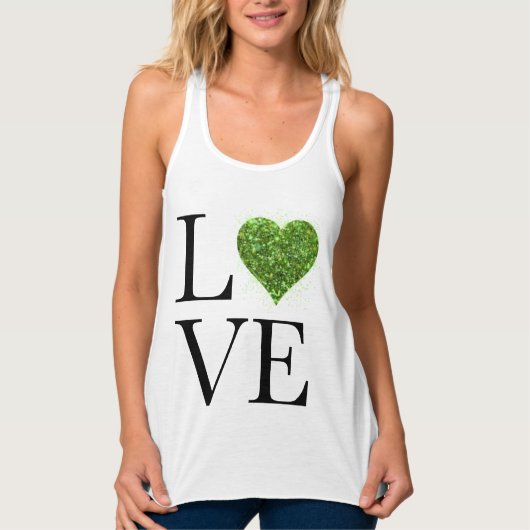 St. Patrick's dag | Liefde | groen glinsterend har Tanktop (Voorkant)