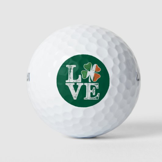 St. Patrick's Dag Liefde Lucky Iers Klaver Groen Golfballen (Voorkant)