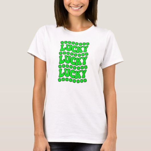 ST PATRICK'S DAG, Lucky, Lucky, Lucky T-shirt (Voorkant)