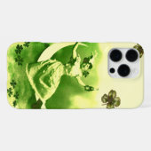ST PATRICK'S DAG MAANVROUW MET KLAVERTJE DRIE iPhone HOESJE (Achterkant horizontaal)