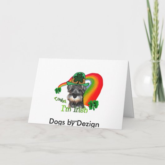 St. Patricks Dag MiniSchnauzer Kaart (Achterkant)