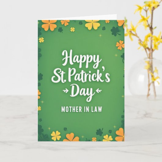 St. Patrick's Dag Moeder Kaart (Gele Bloem)
