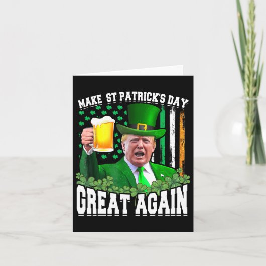 St. Patrick's Dag Opnieuw Geweldig Grappig Trump Kaart (Voorkant)