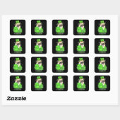 St Patricks Dag Puppy Pug Vierkante Sticker (Vel)